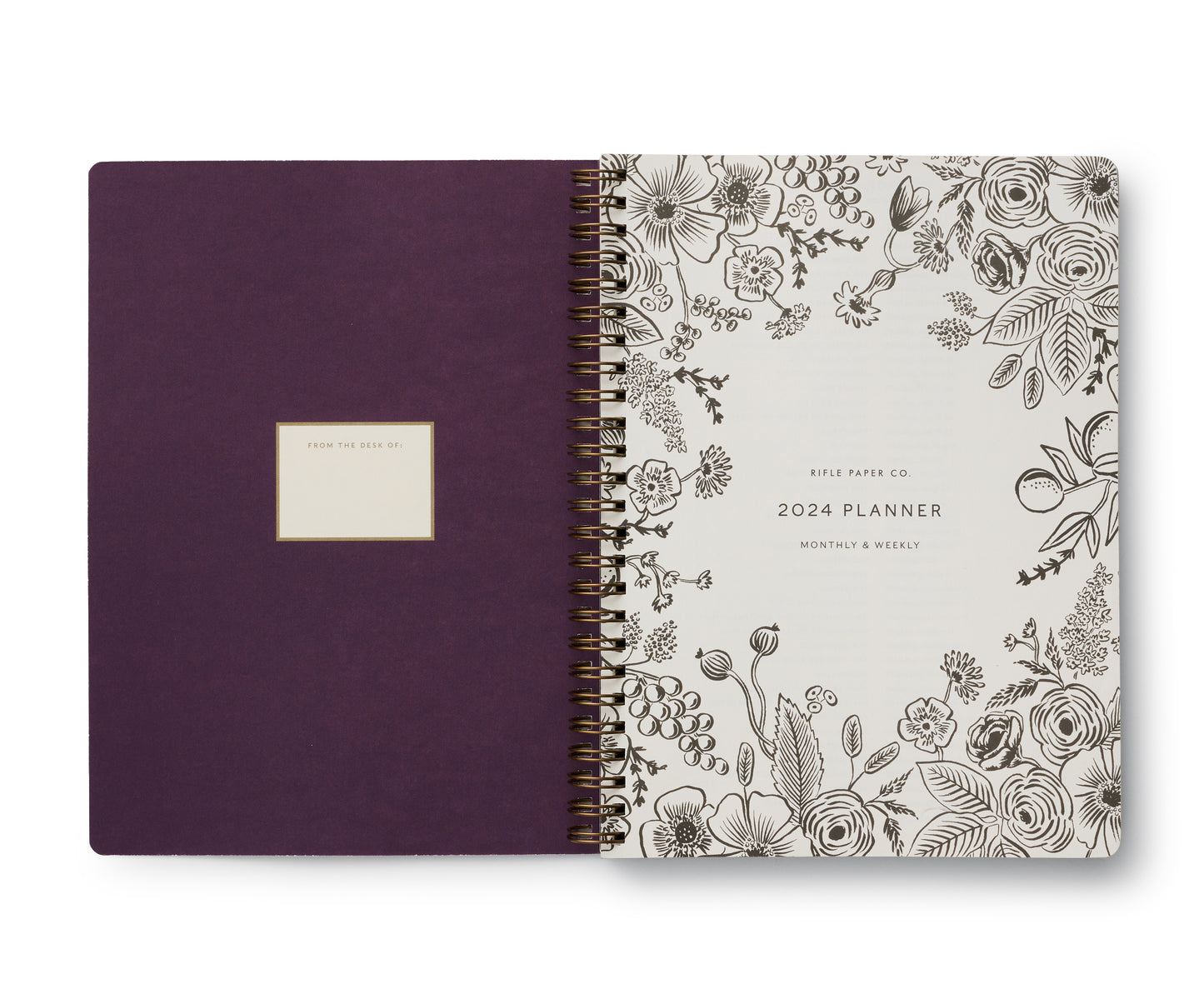12 månaders 2024 kalender Softcover Spiral, Blossom, Rifle Paper