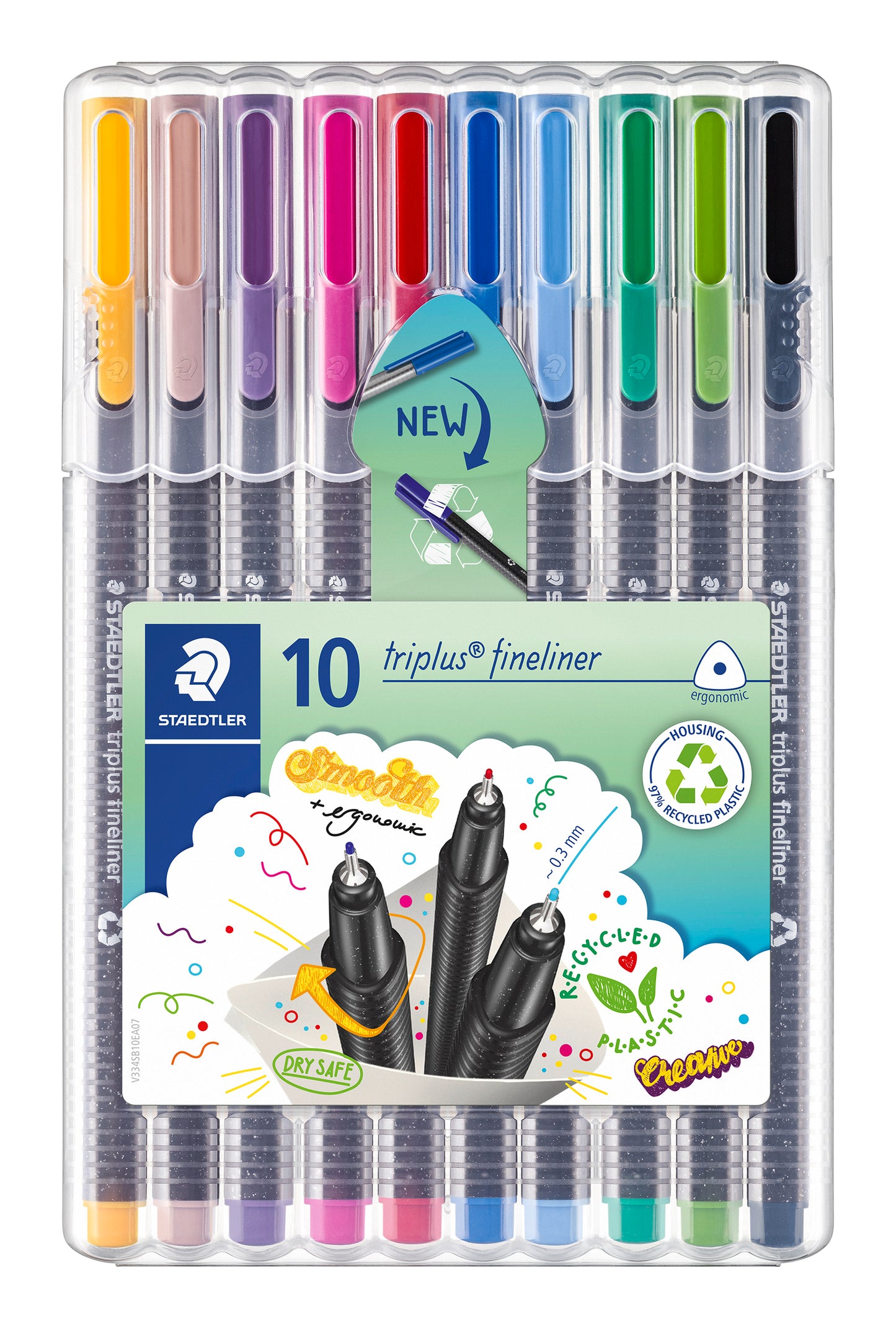Staedtler Triplus fineliner 0,3 10-pack - Nya färger