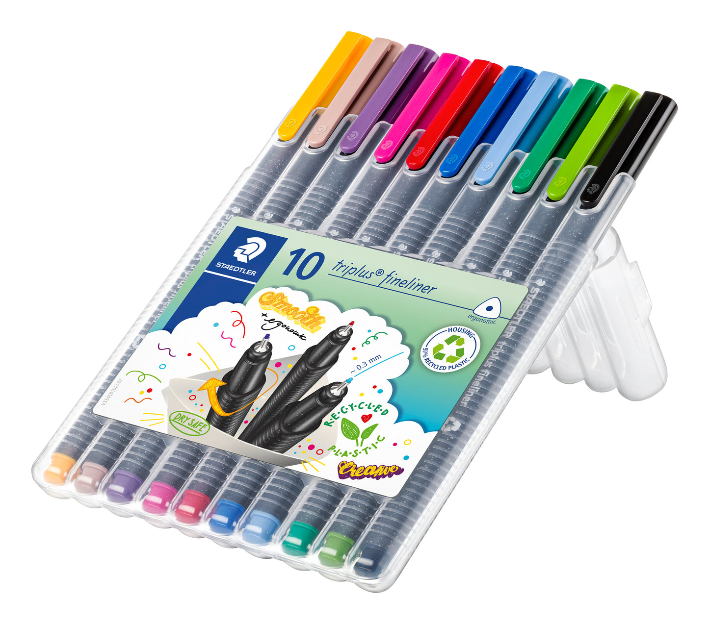 Staedtler Triplus fineliner 0,3 10-pack - Nya färger