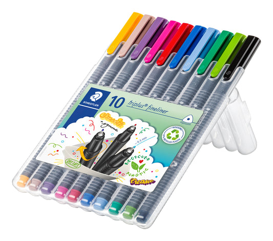 Staedtler Triplus fineliner 0,3 10-pack - Nya färger
