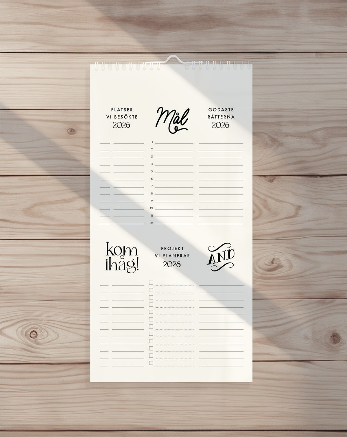 IsaForm Familjek väggkalender 2026