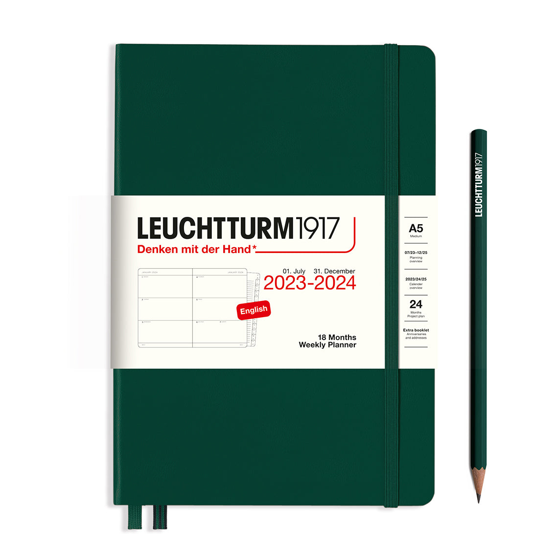 18 Månaders Weekly Planner Medium A5 Leuchtturm 1917 - Två färger