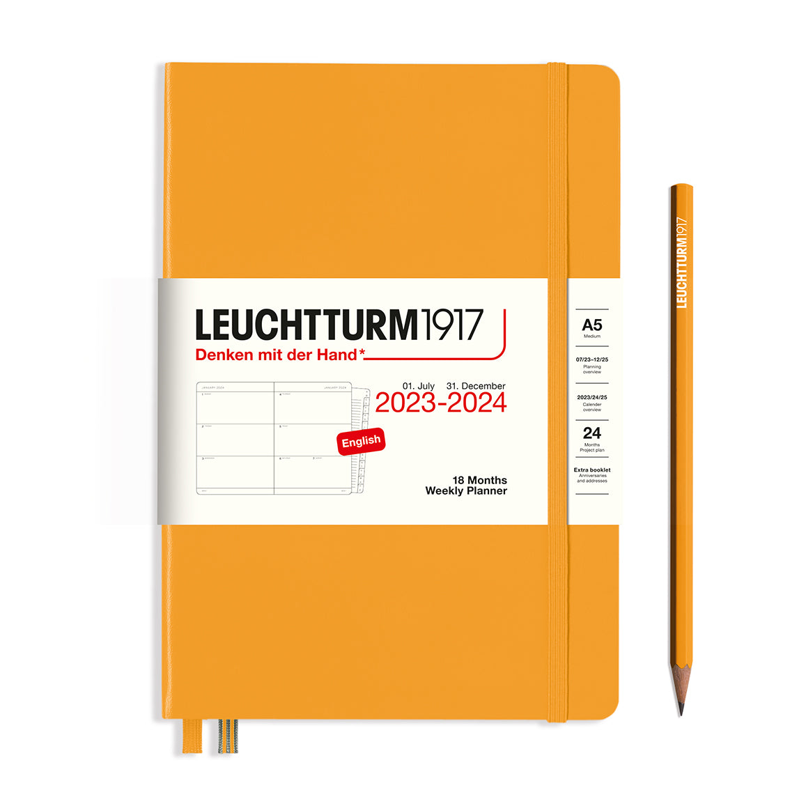 18 Månaders Weekly Planner Medium A5 Leuchtturm 1917 - Två färger