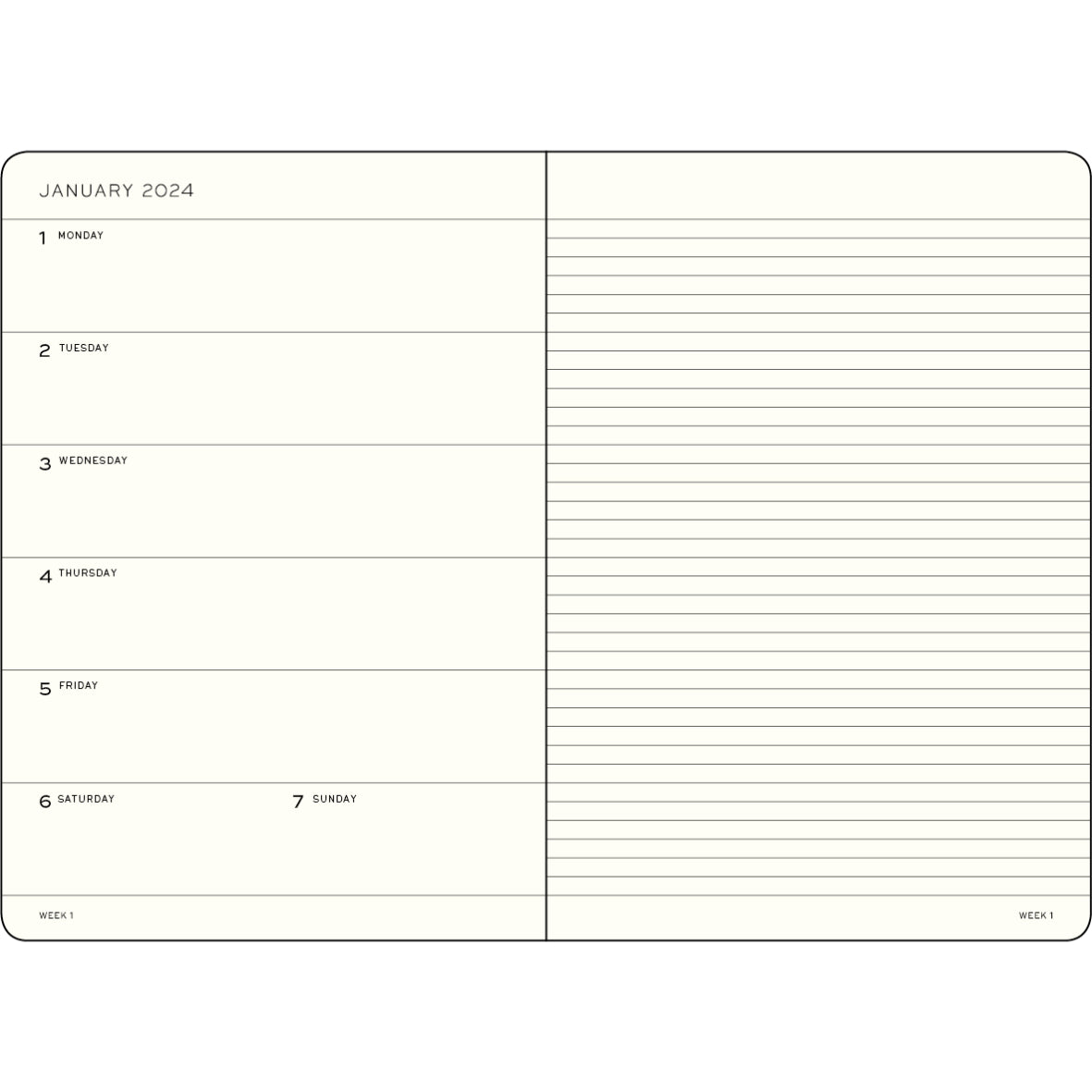 18 Månaders Weekly Planner & Notebook Medium A5 Leuchtturm 1917 - Två färger