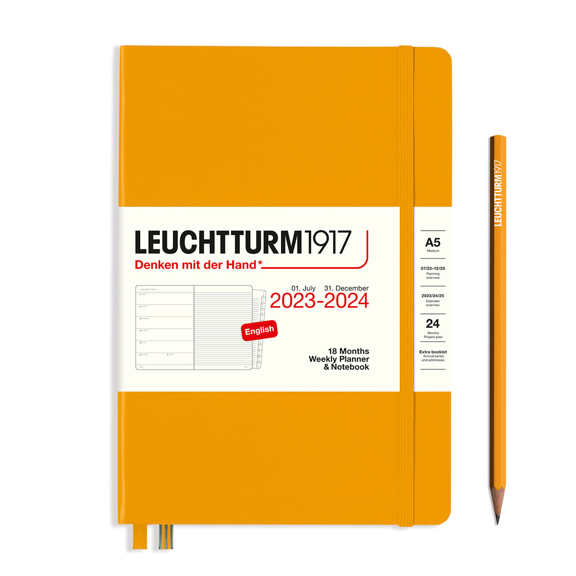 18 Månaders Weekly Planner & Notebook Medium A5 Leuchtturm 1917 - Två färger