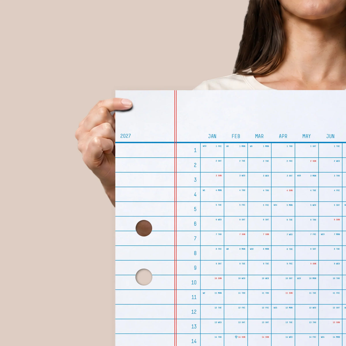 Väggkalender 2027, två format