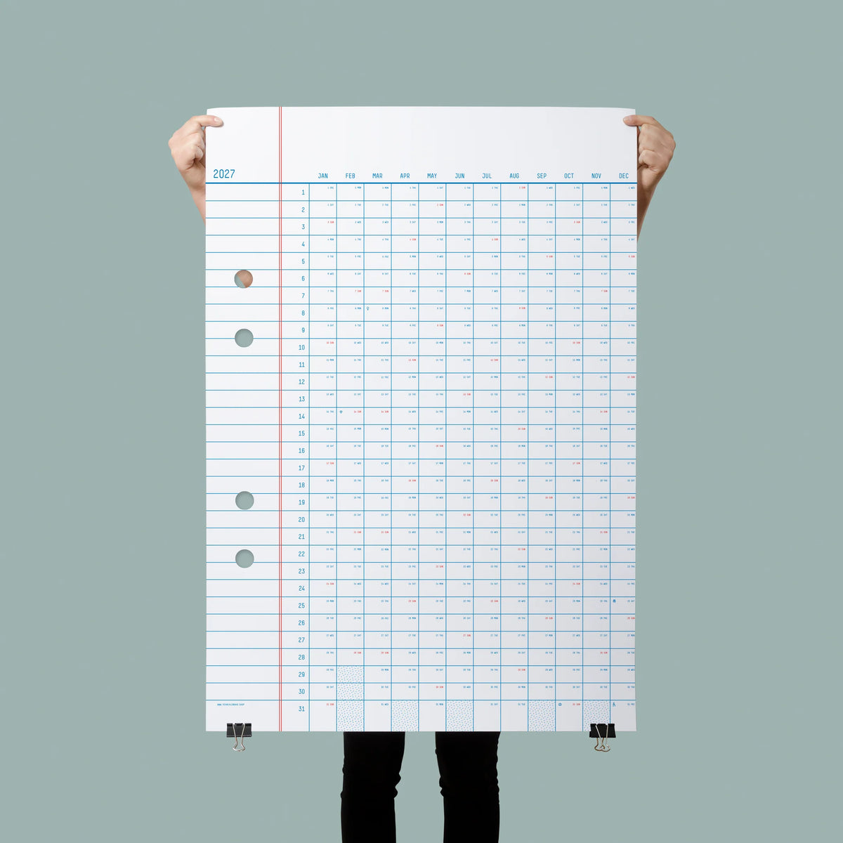 Väggkalender 2027, två format