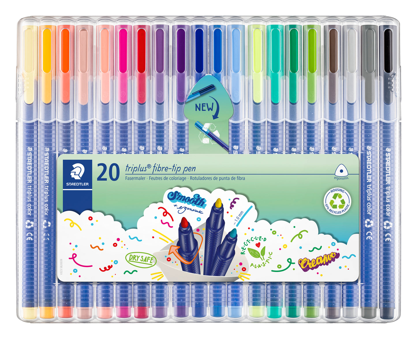 Staedtler Triplus fibre tip 1,0 mm, 20-pack -nya färger