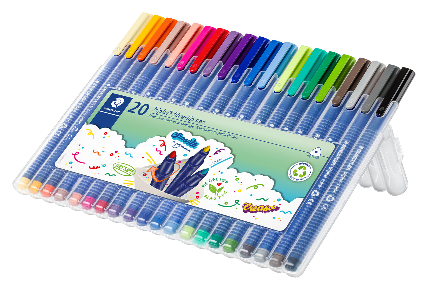 Staedtler Triplus fibre tip 1,0 mm, 20-pack -nya färger