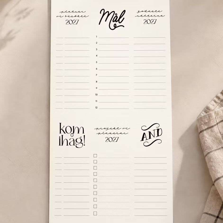 IsaForm Familjekalender väggkalender 2027