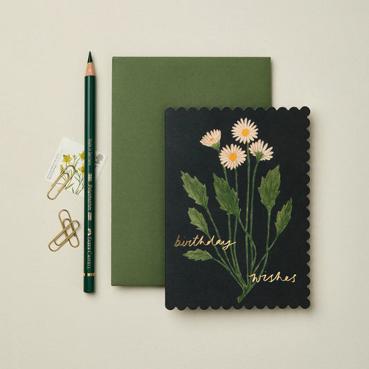 A6 kort från  Wanderlust, Botanical daisy "Birthday wishes"