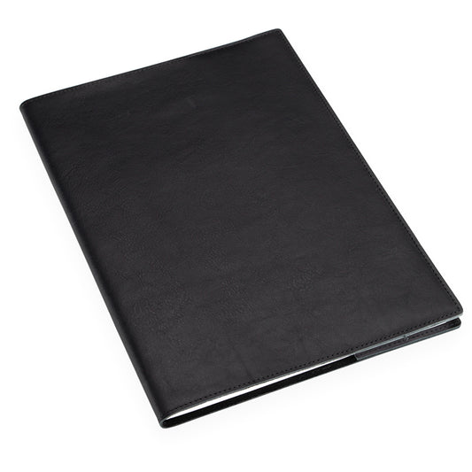 Anteckningsbok med läderomslag, svart - tre format