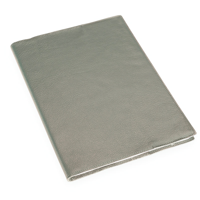 Anteckningsbok med läderomslag, dimgrön - tre format