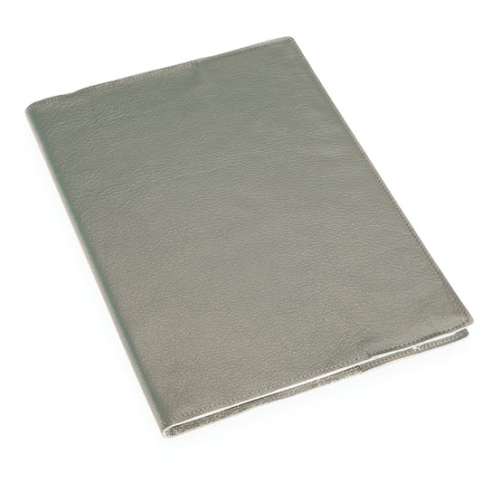 Anteckningsbok med läderomslag, dimgrön - tre format