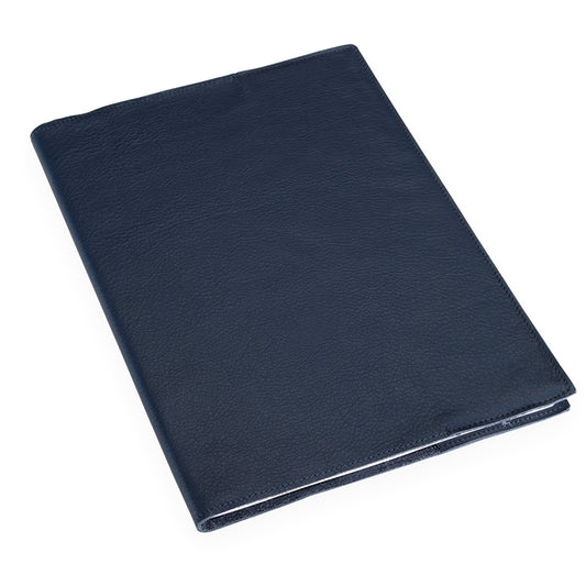 Anteckningsbok med läderomslag, mörkblå - tre format