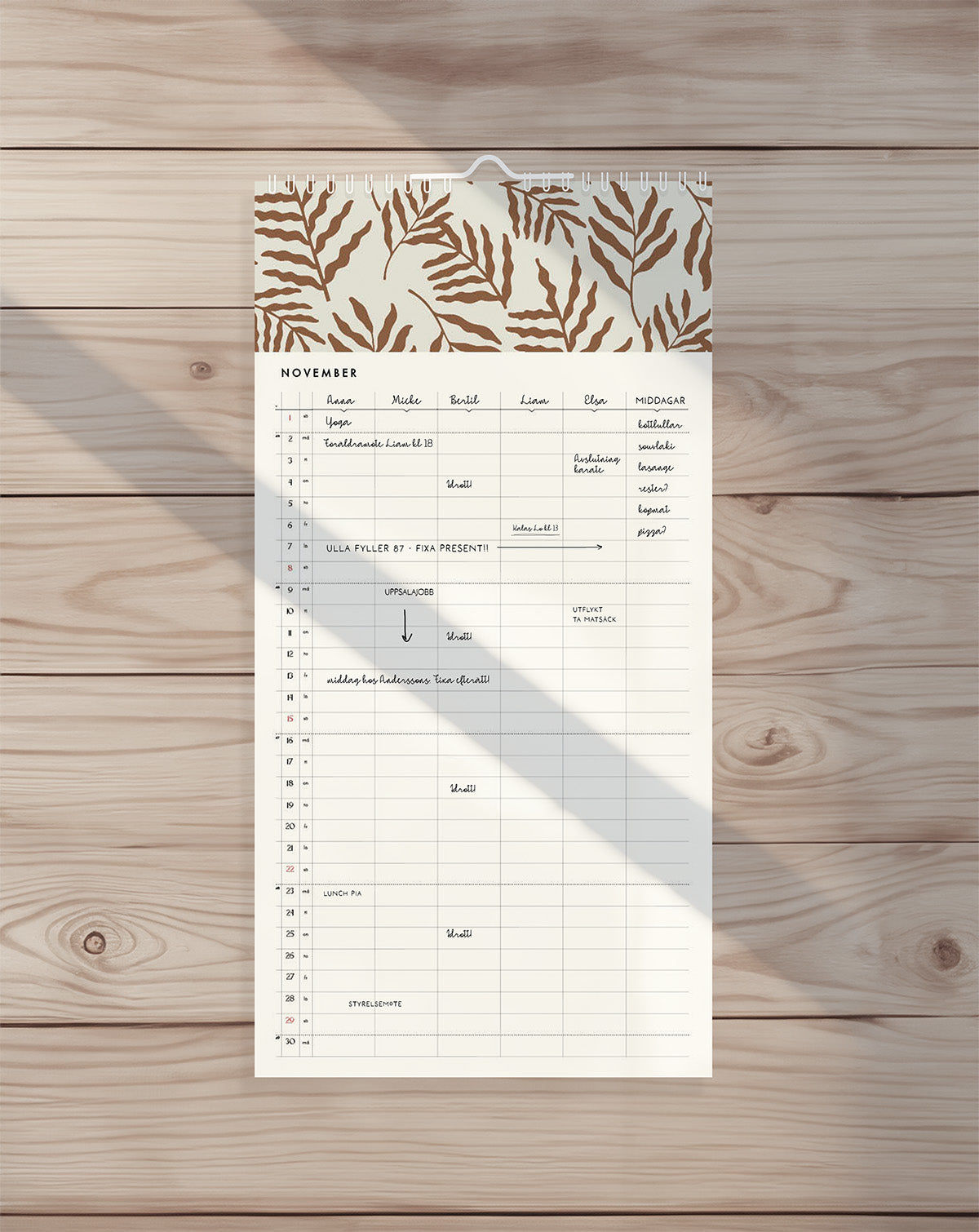 IsaForm Familjek väggkalender 2026