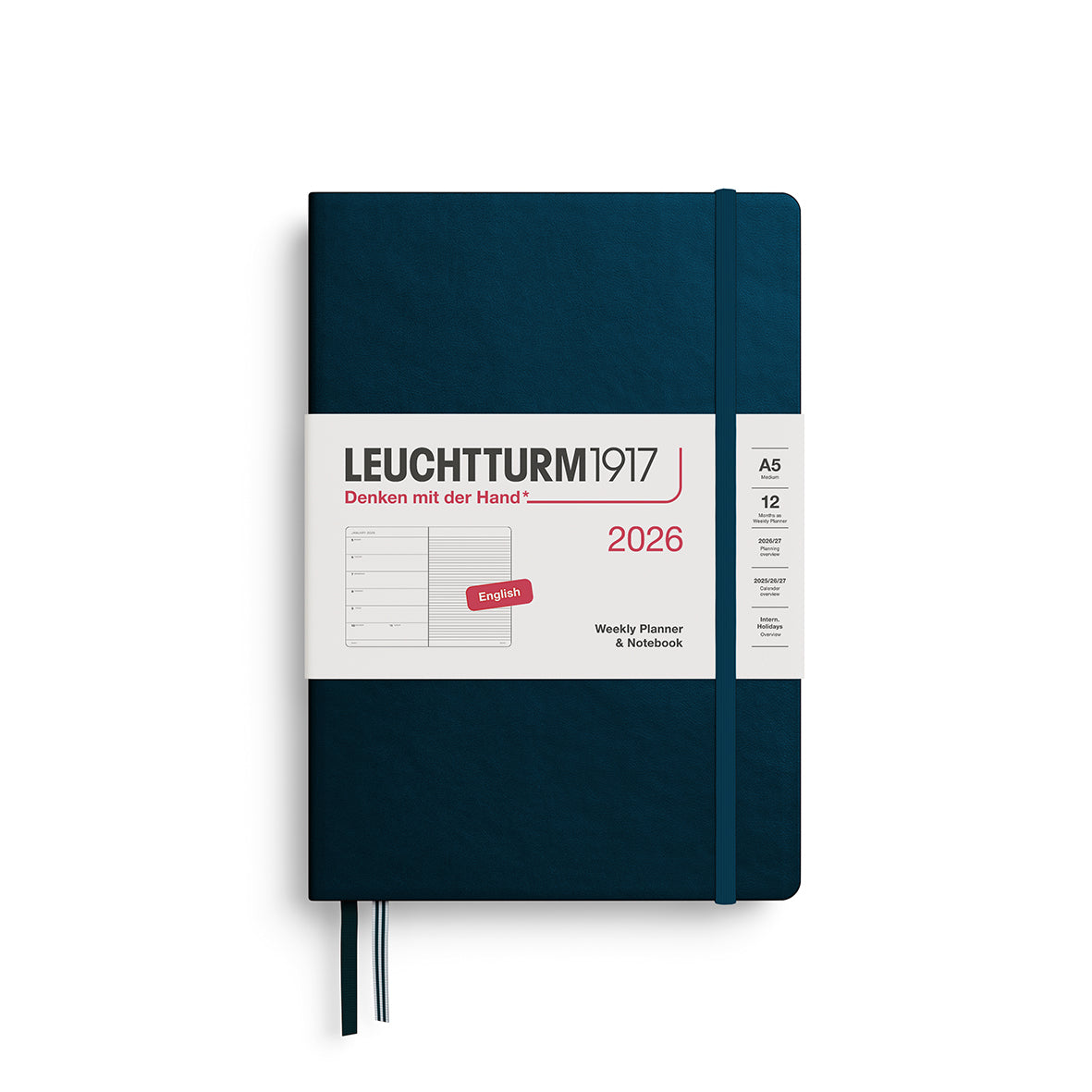 Leuchtturm kalender 2026 A5 Hard Cover Weekly Planner & Notebook