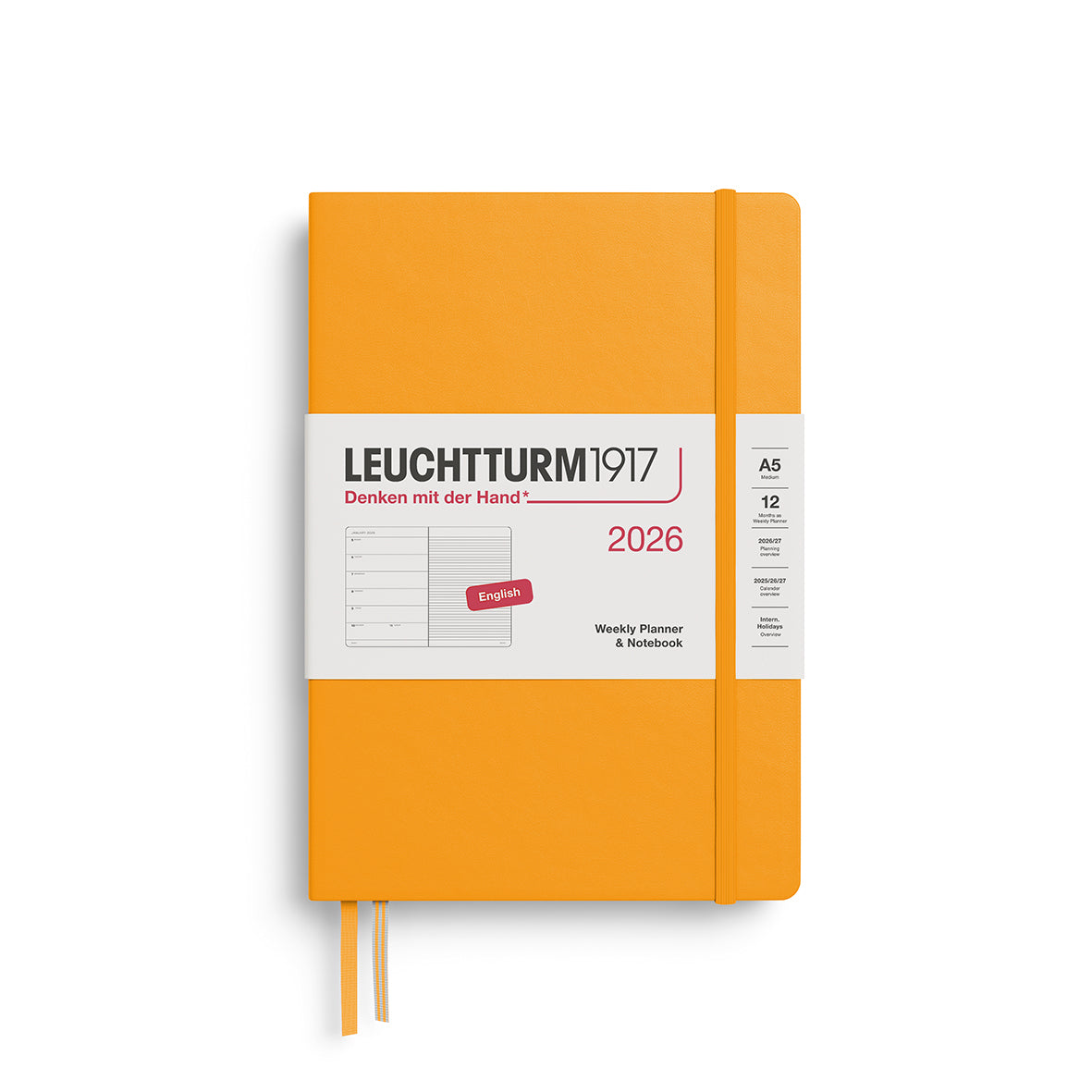 Leuchtturm kalender 2026 A5 Hard Cover Weekly Planner & Notebook