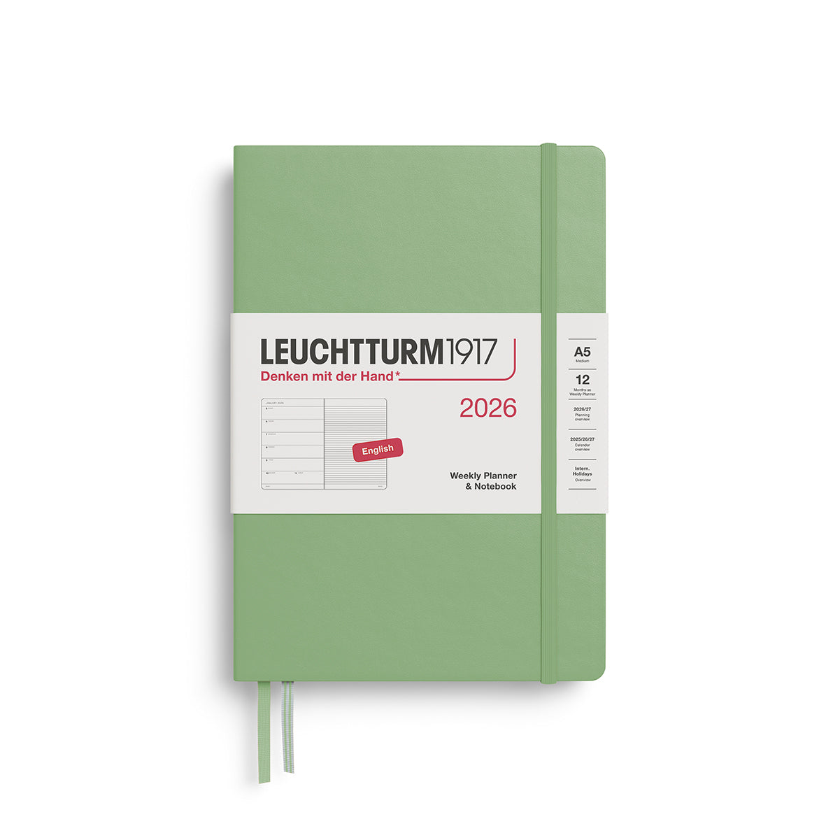 Leuchtturm kalender 2026 A5 Hard Cover Weekly Planner & Notebook