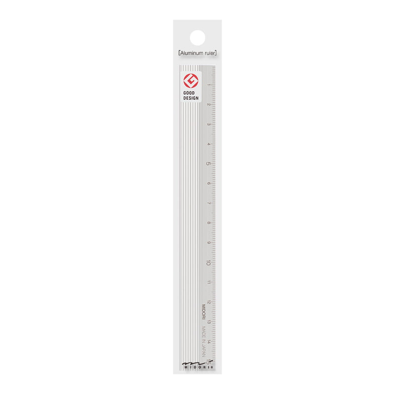 Midori aluminium linjal, 15 cm