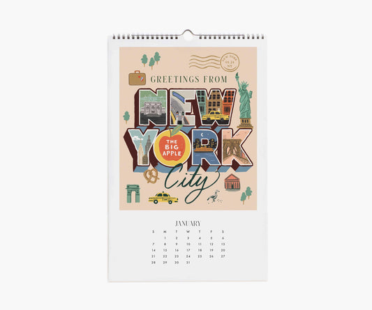 Väggkalender Greetings from Around the World 2024, Rifle Paper