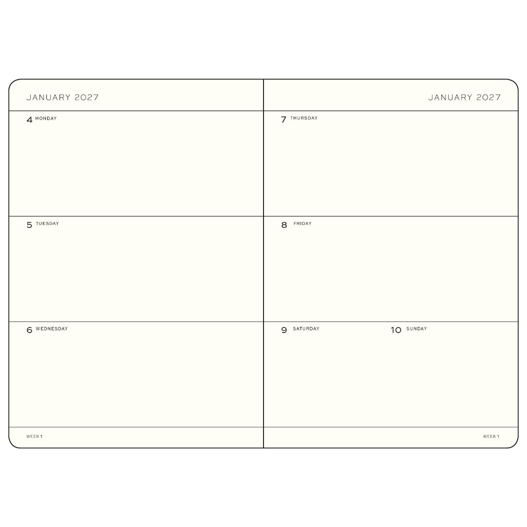 Leuchtturm kalender 2027 A5 Hard Cover Weekly Planner