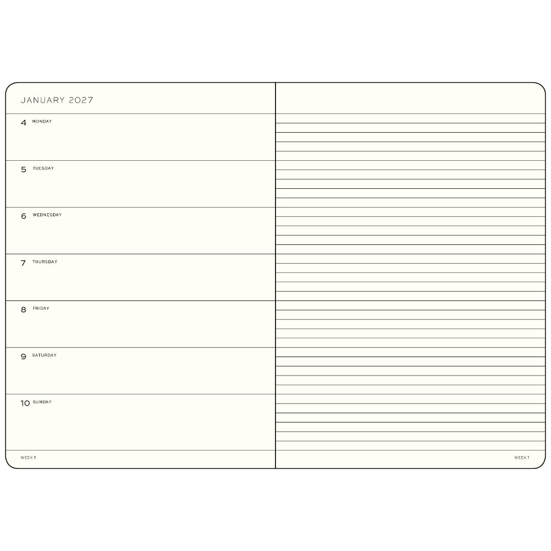 Leuchtturm kalender 2027 A5 Soft Cover Weekly Planner & Notebook