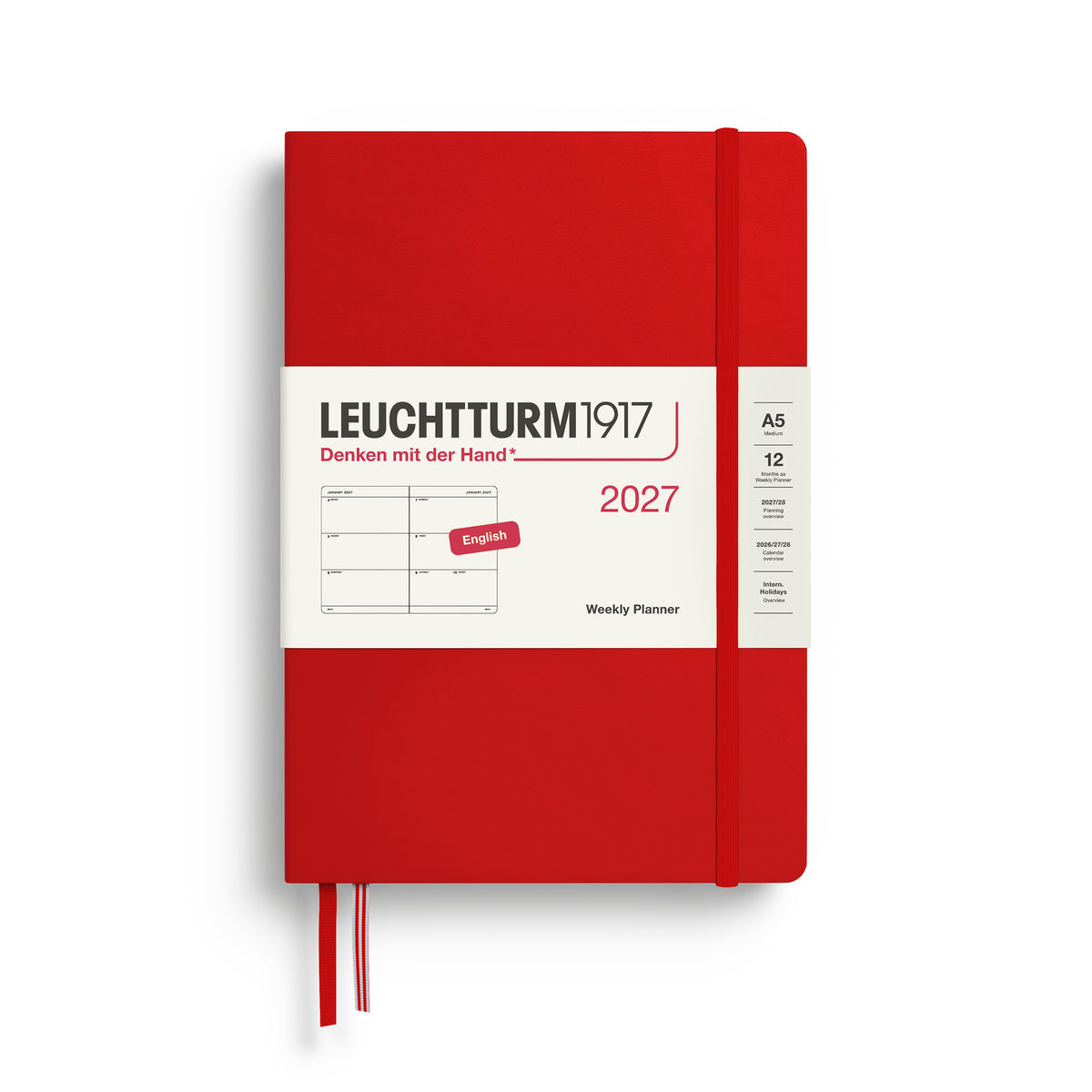 Leuchtturm kalender 2027 A5 Hard Cover Weekly Planner