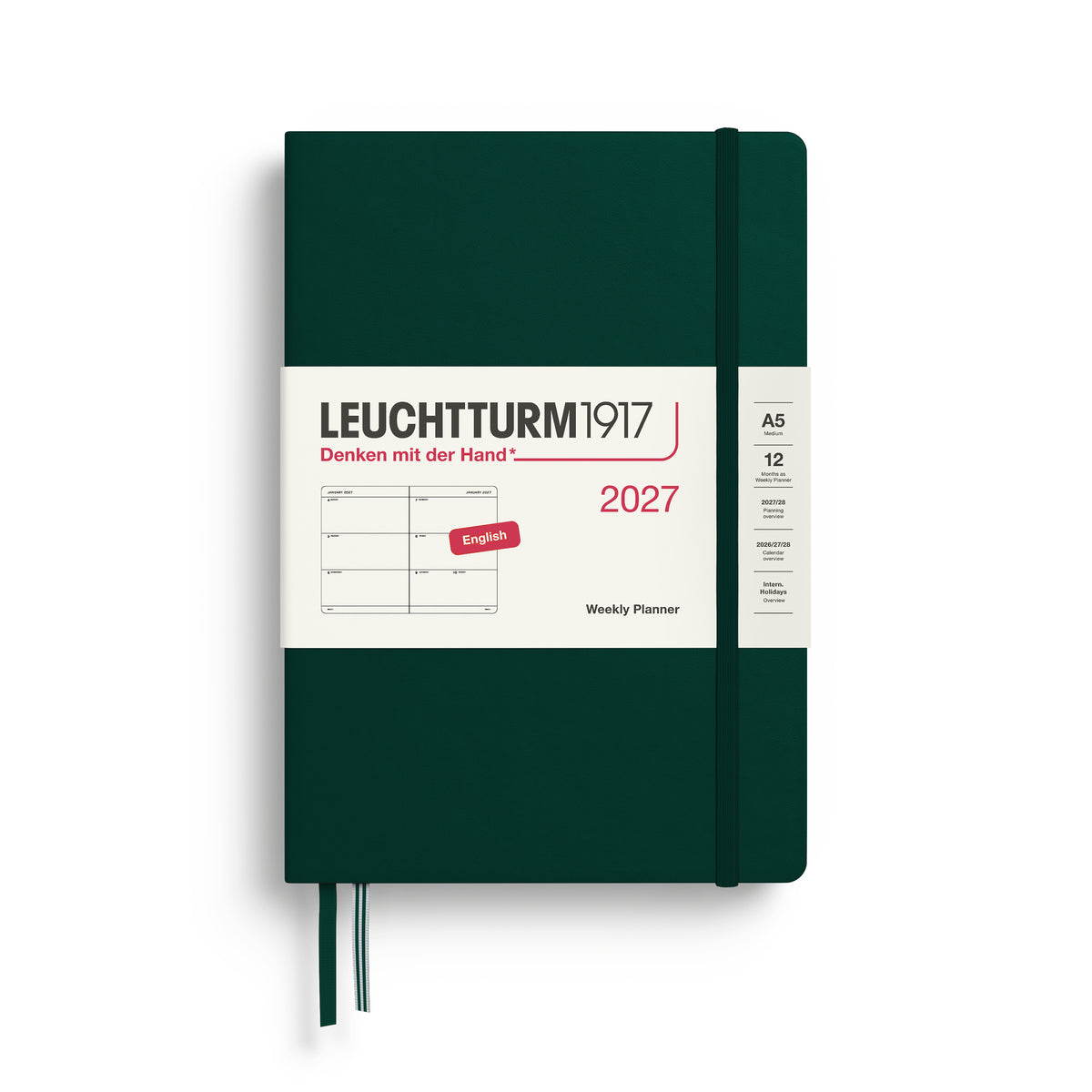 Leuchtturm kalender 2027 A5 Hard Cover Weekly Planner