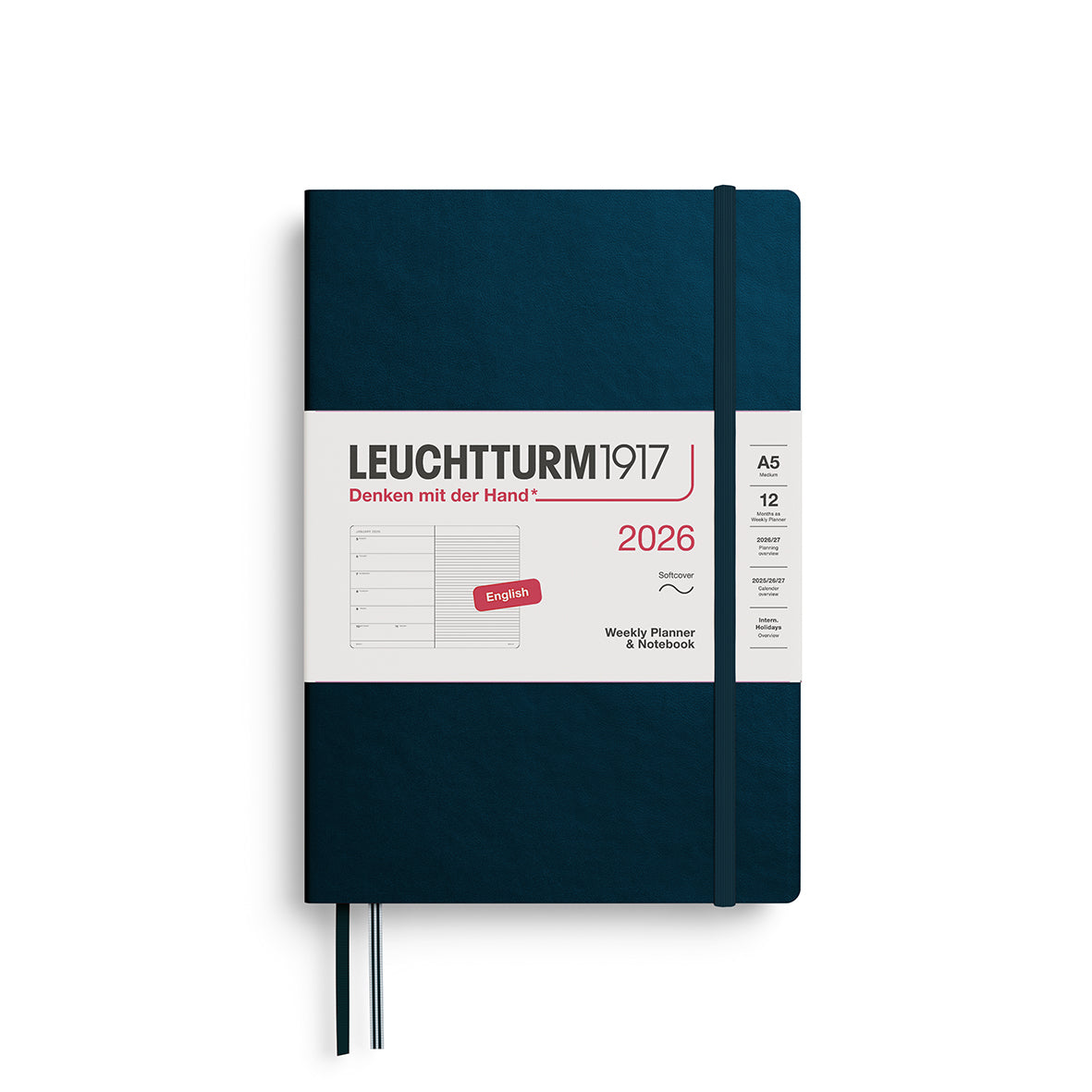 Leuchtturm kalender 2026 A5 Hard Cover Weekly Planner & Notebook