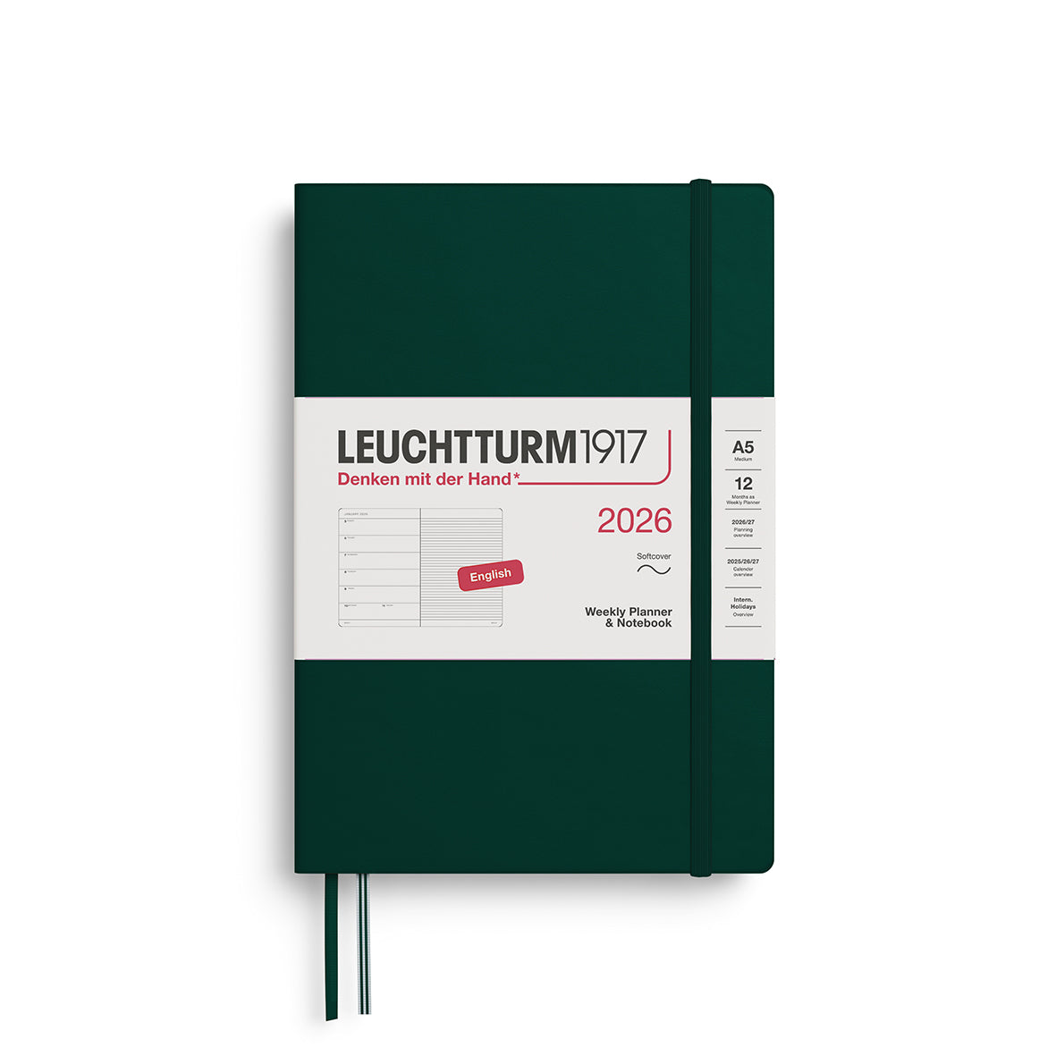 Leuchtturm kalender 2026 A5 Hard Cover Weekly Planner & Notebook