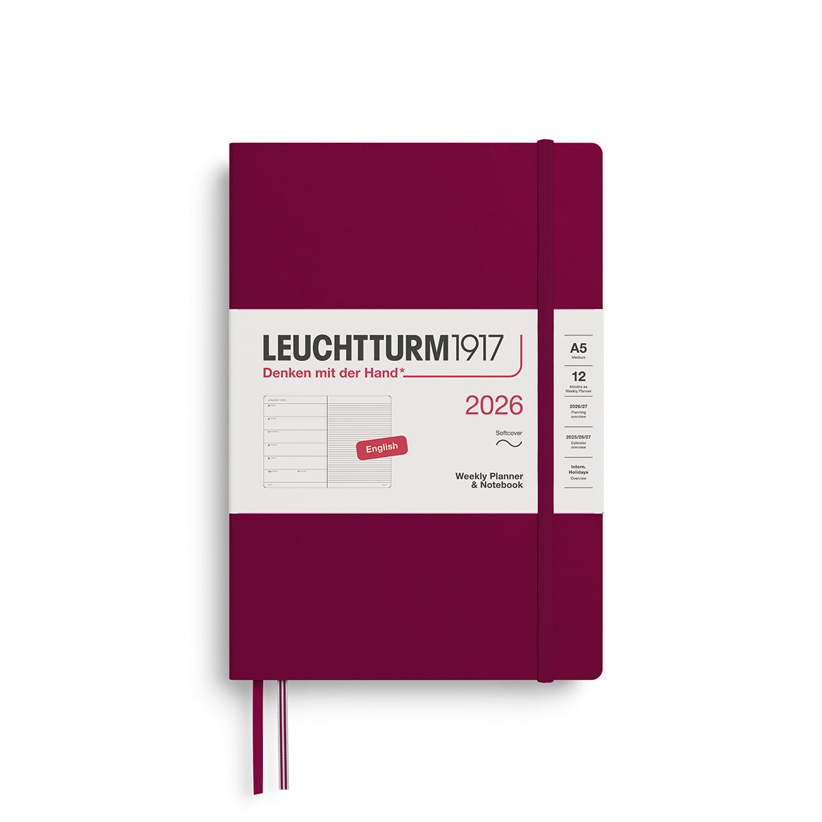 Leuchtturm kalender 2026 A5 Hard Cover Weekly Planner & Notebook