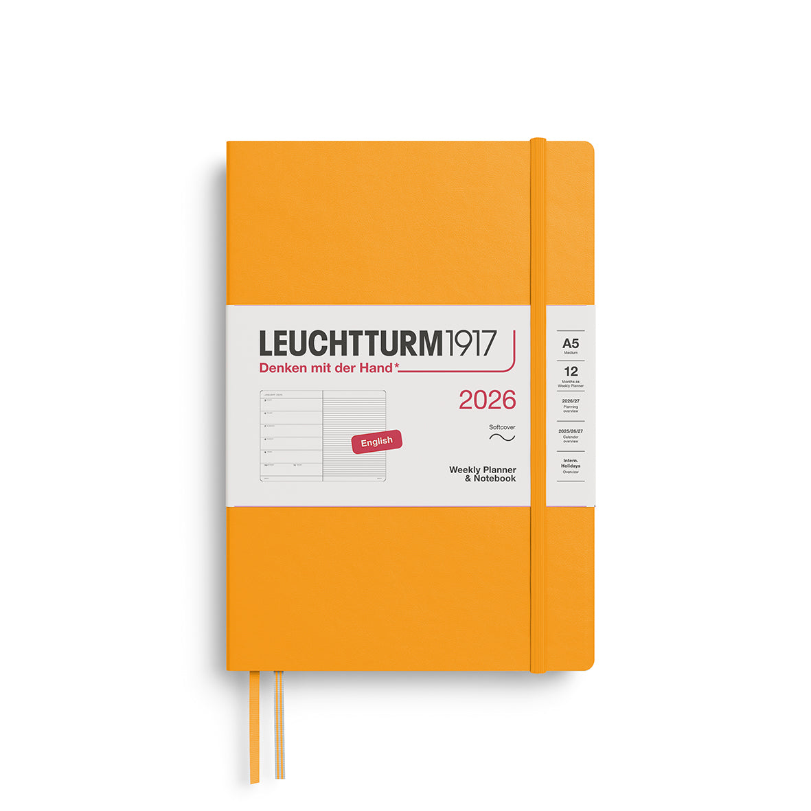 Leuchtturm kalender 2026 A5 Hard Cover Weekly Planner & Notebook