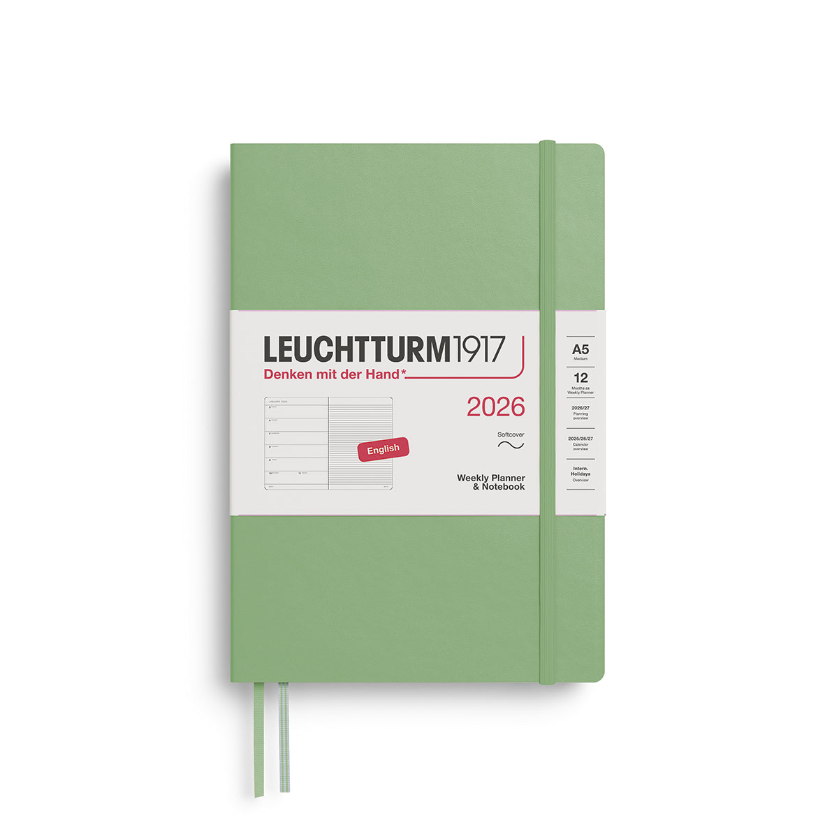 Leuchtturm kalender 2026 A5 Hard Cover Weekly Planner & Notebook