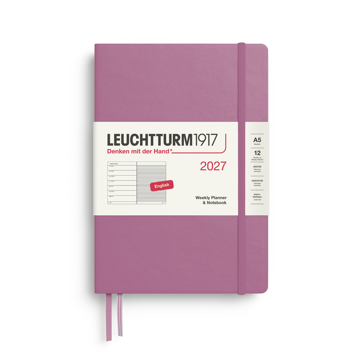 Leuchtturm kalender 2027 A5 Hard Cover Weekly Planner & Notebook