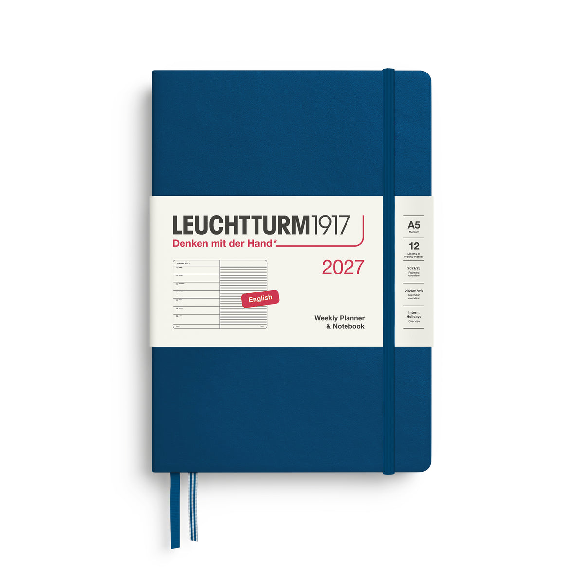 Leuchtturm kalender 2027 A5 Hard Cover Weekly Planner & Notebook