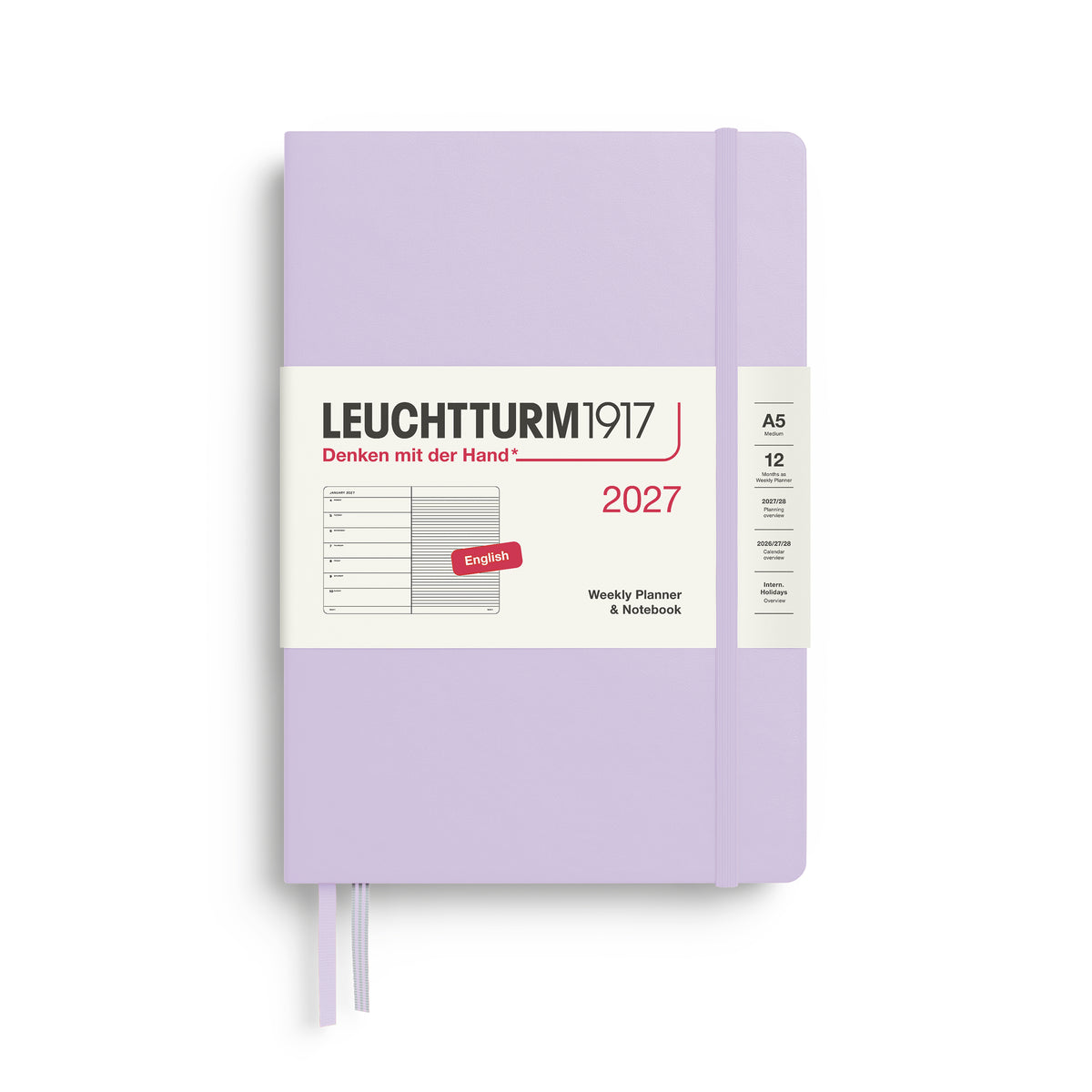 Leuchtturm kalender 2027 A5 Hard Cover Weekly Planner & Notebook