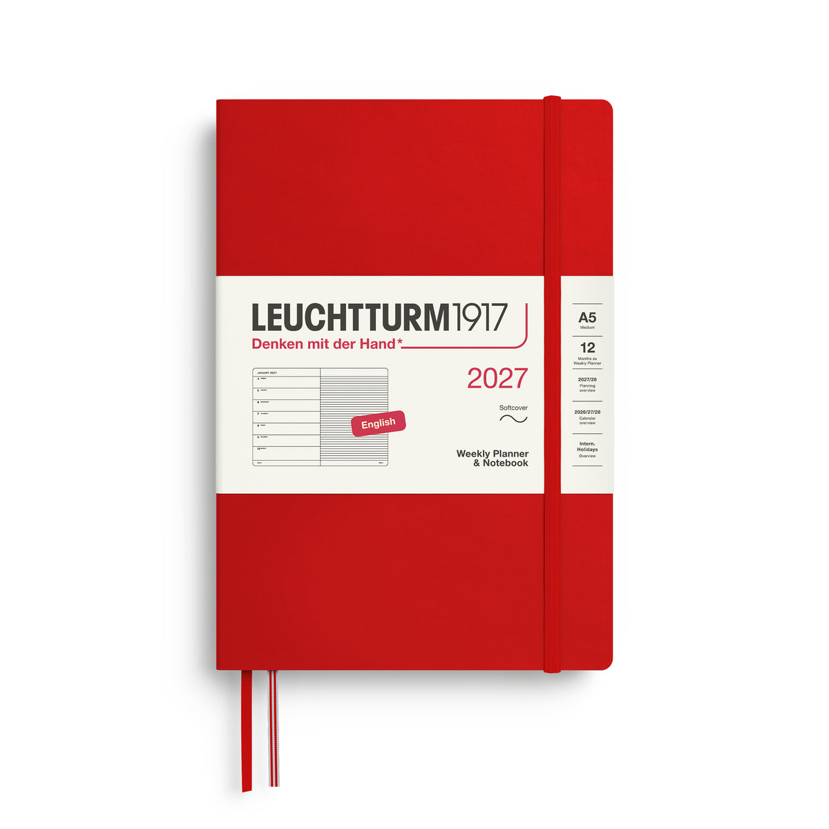 Leuchtturm kalender 2027 A5 Soft Cover Weekly Planner & Notebook