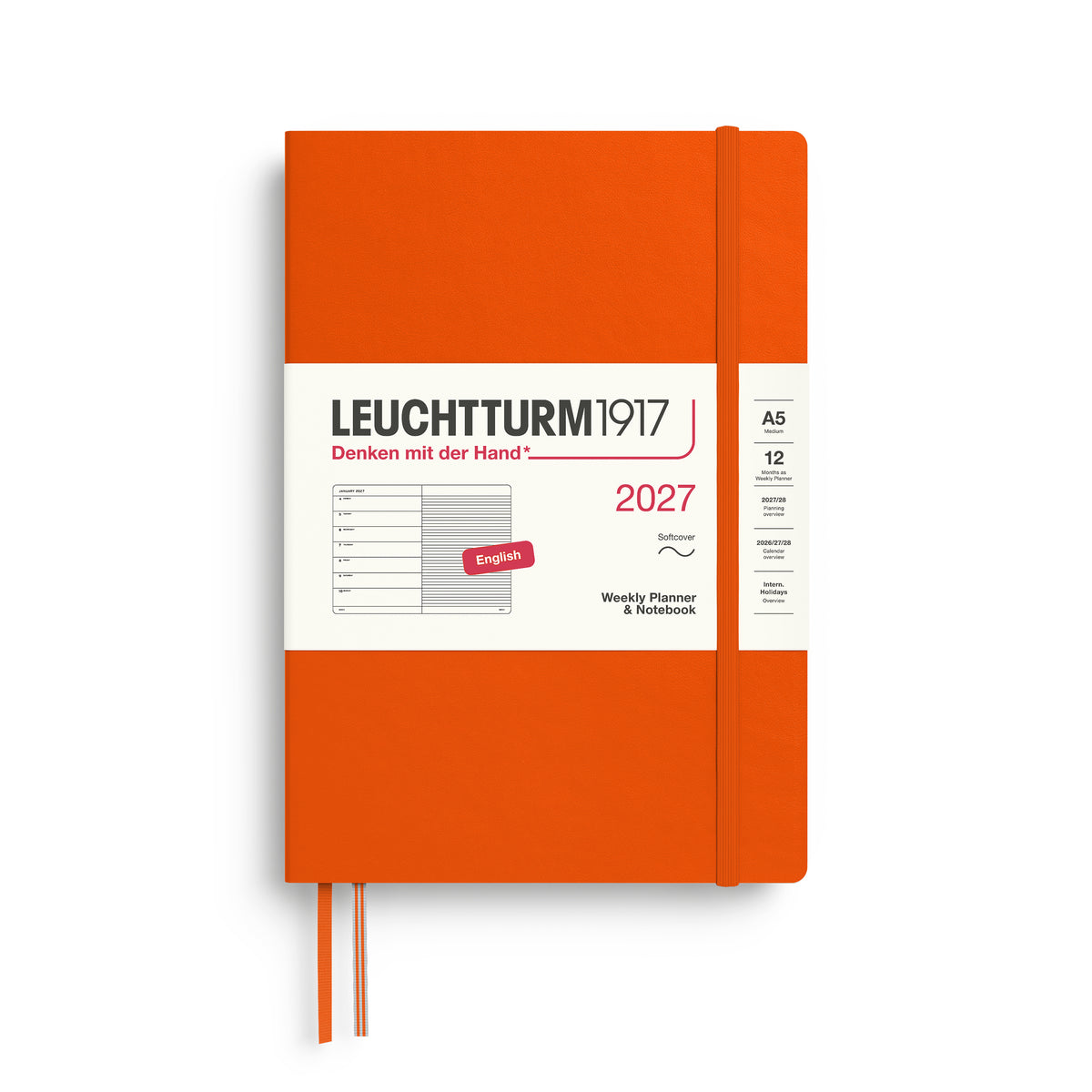 Leuchtturm kalender 2027 A5 Soft Cover Weekly Planner & Notebook