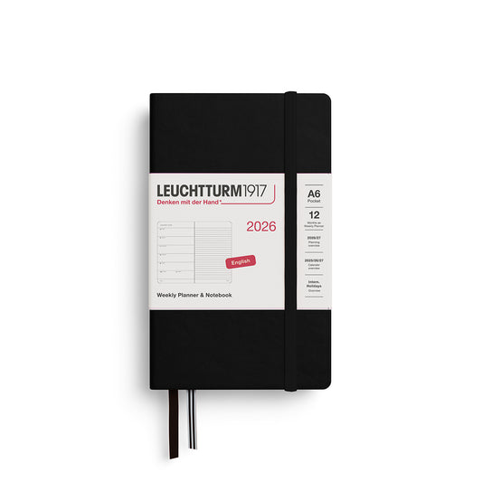 Leuchtturm kalender 2026 A6 Hard Cover Weekly Planner & Notebook