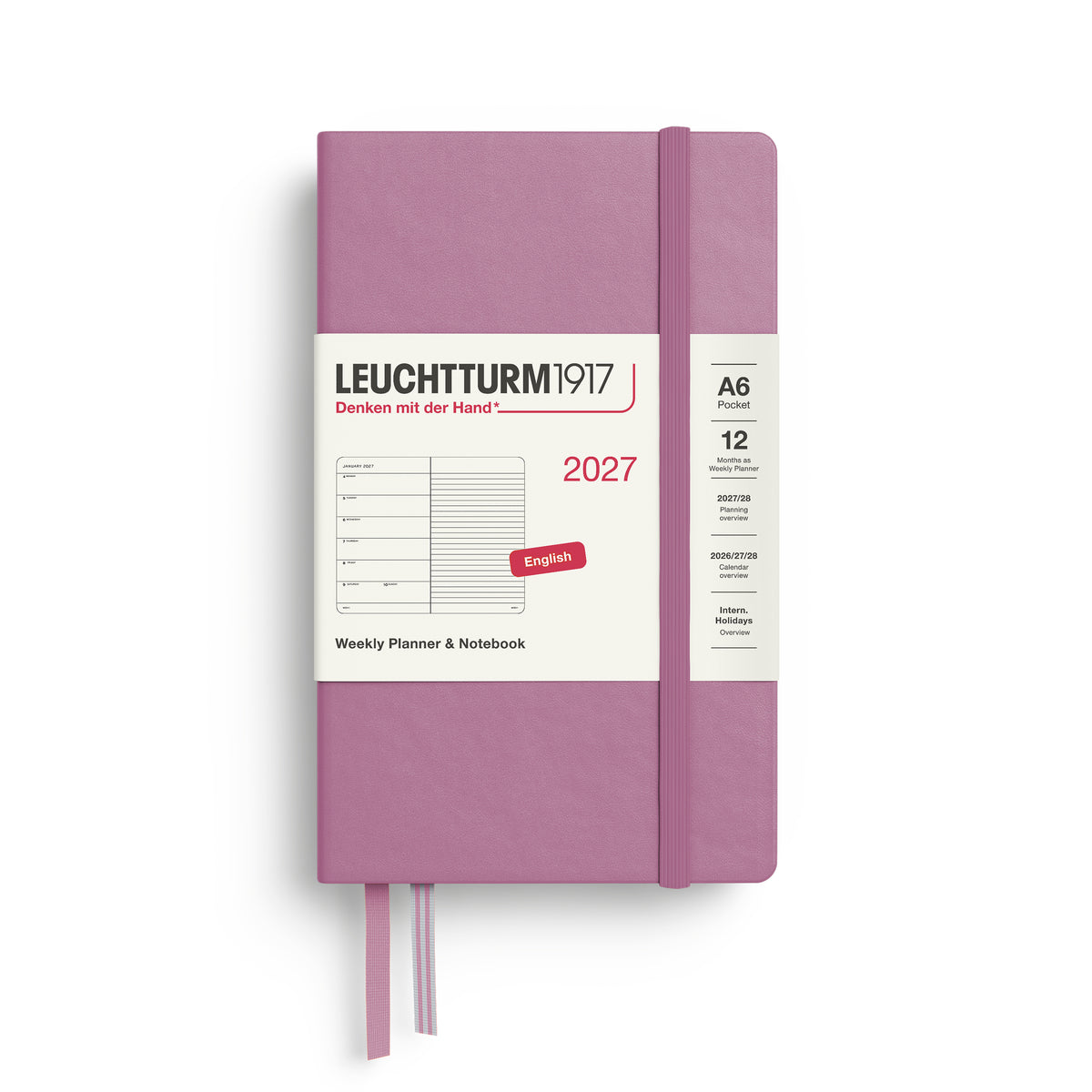 Leuchtturm kalender 2027 A6 Hard Cover Weekly Planner & Notebook