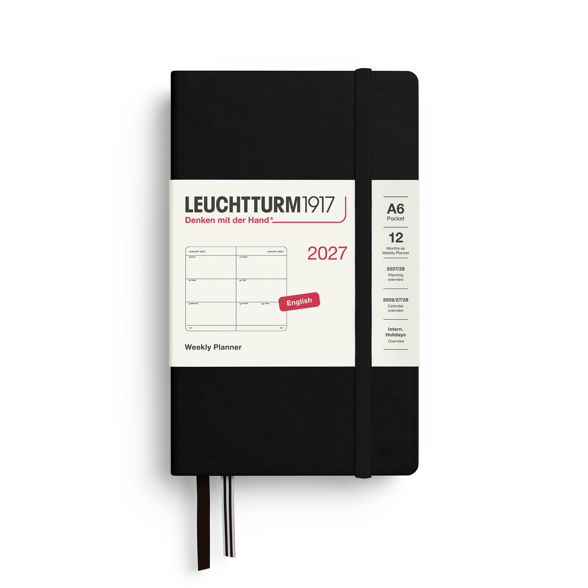 Leuchtturm kalender 2027 A6 Hard Cover Weekly Planner