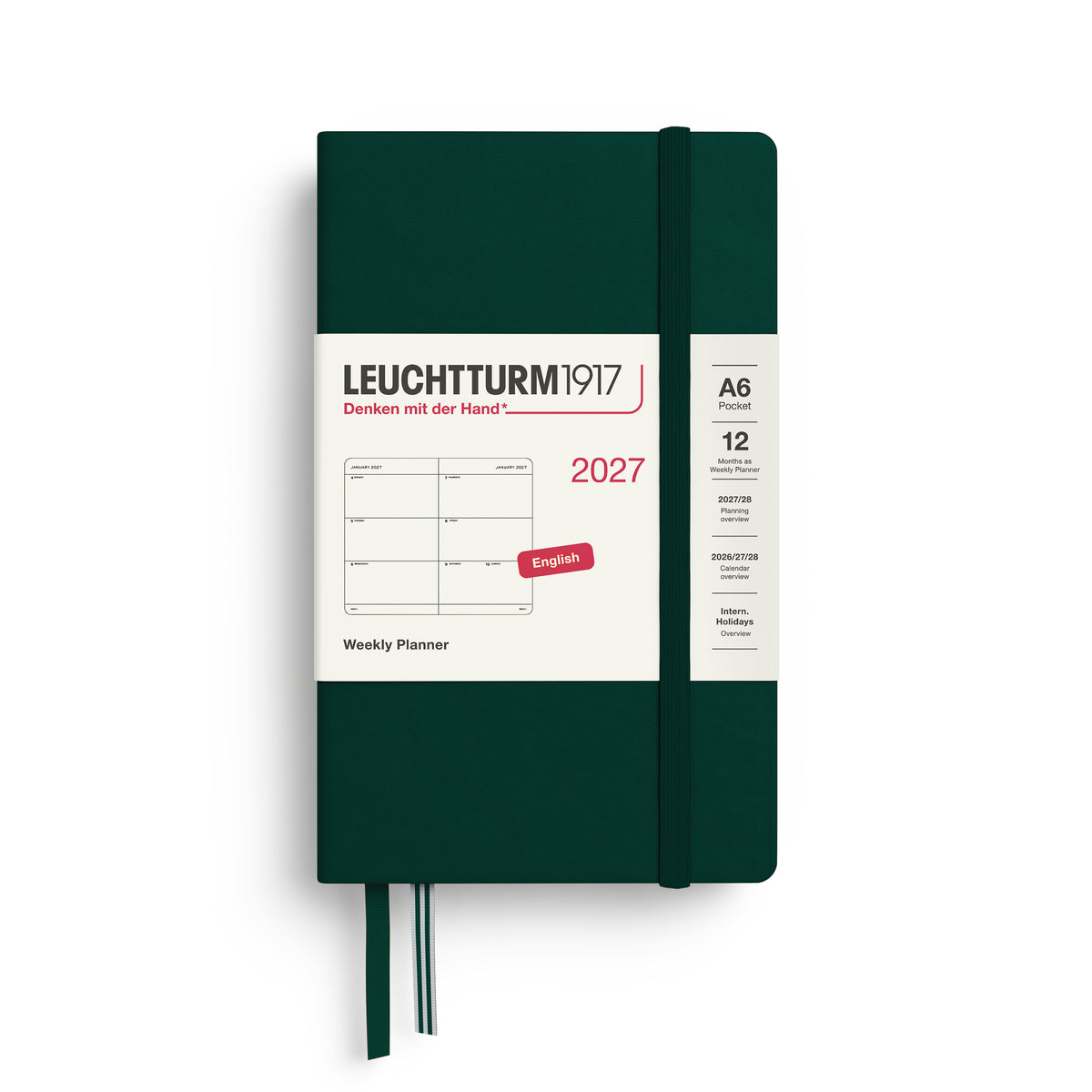 Leuchtturm kalender 2027 A6 Hard Cover Weekly Planner