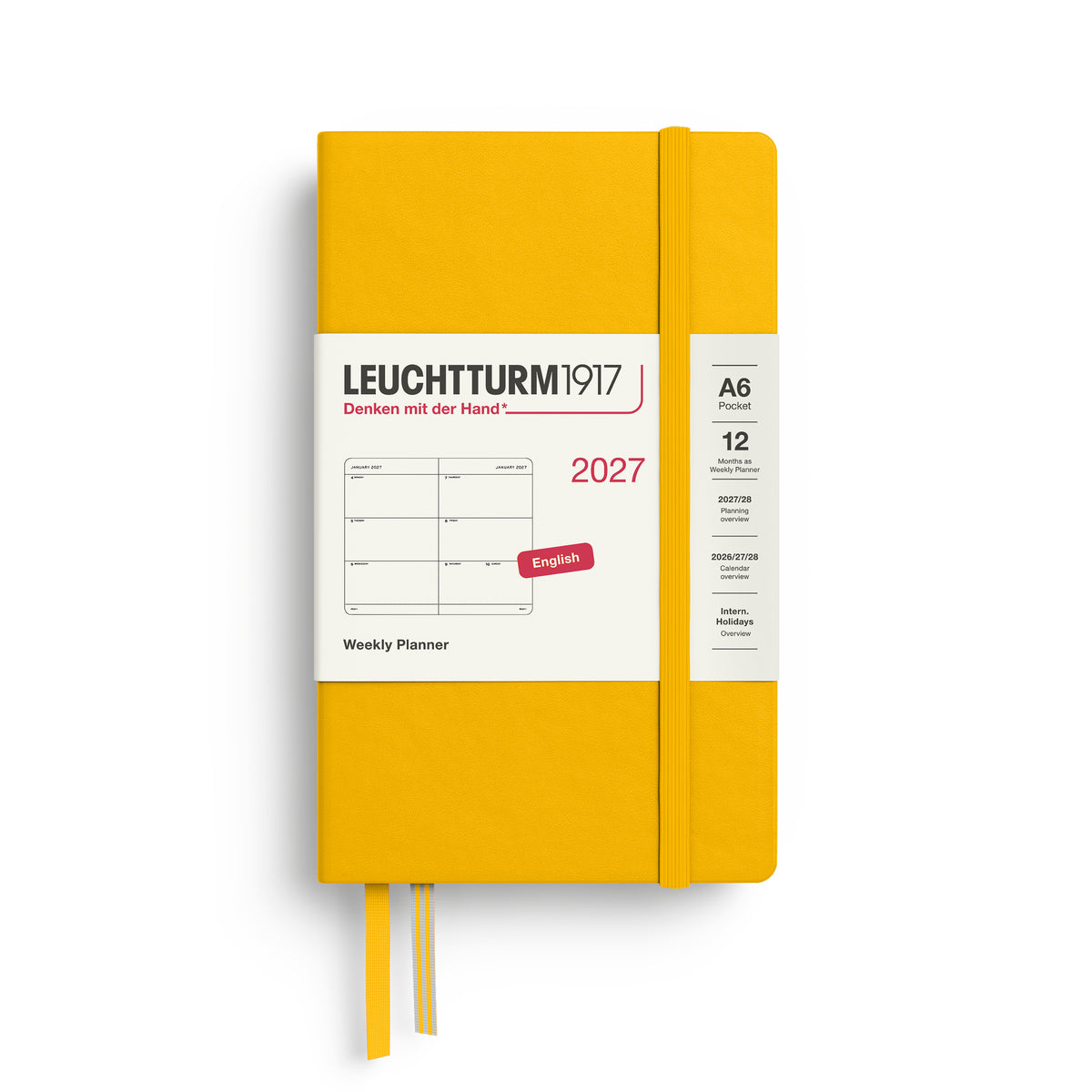 Leuchtturm kalender 2027 A6 Hard Cover Weekly Planner