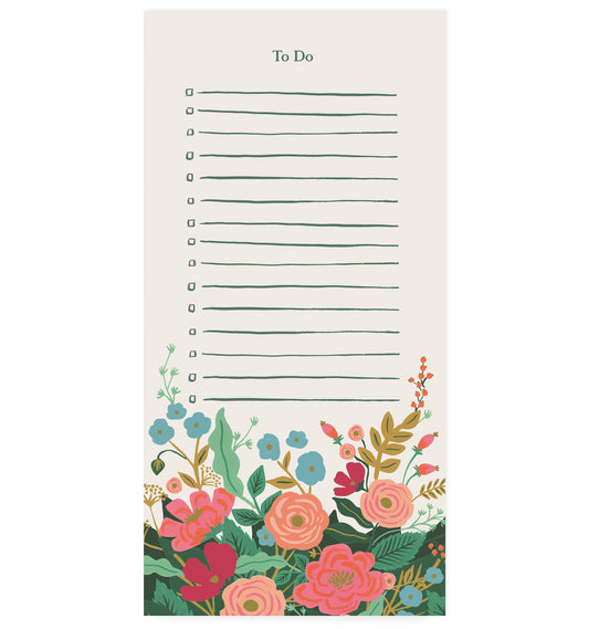 To Do-lista med magnet, Rifle Paper Floral Vines